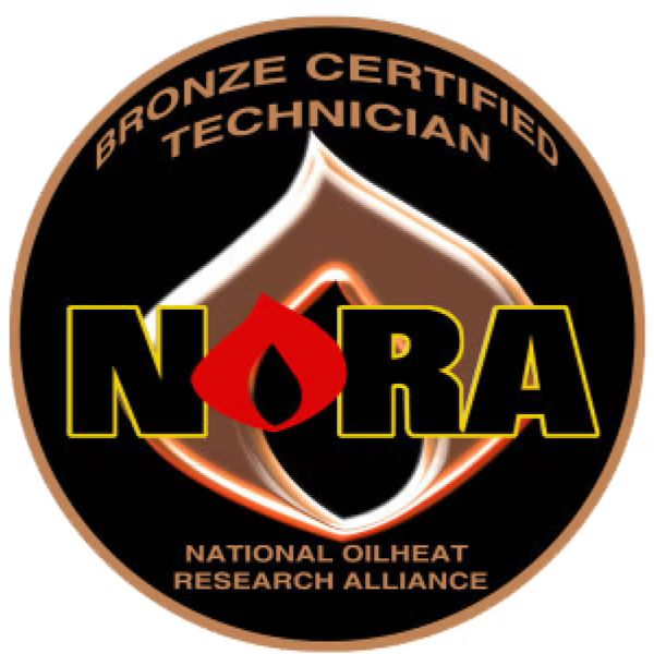 A bronze certified technician logo from the national oil heat research alliance