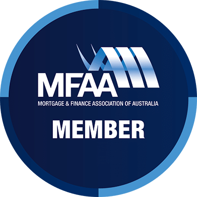 MFAA member badge in blue and white with Mortgage & Finance Association of Australia logo.