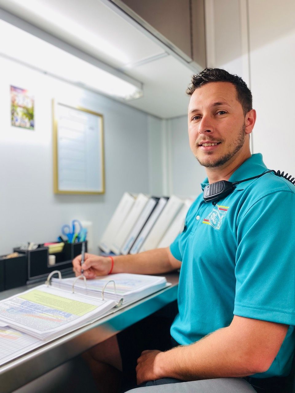 Barend sitting at a desk