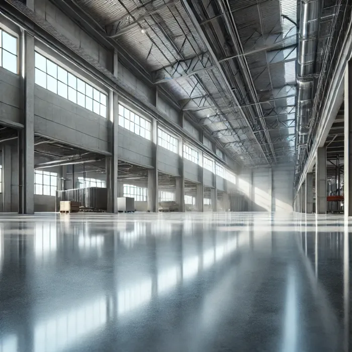 warehouse with concrete floor