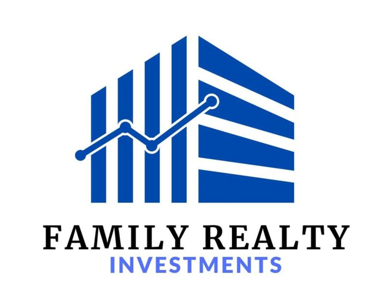 A logo for famiglia development with a crane and a house