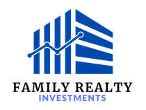 A logo for famiglia development with a crane and a house