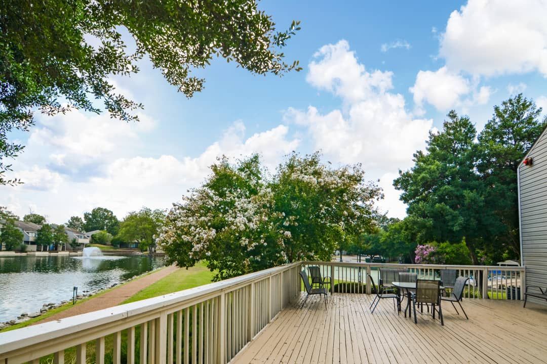 Balcony with lake view