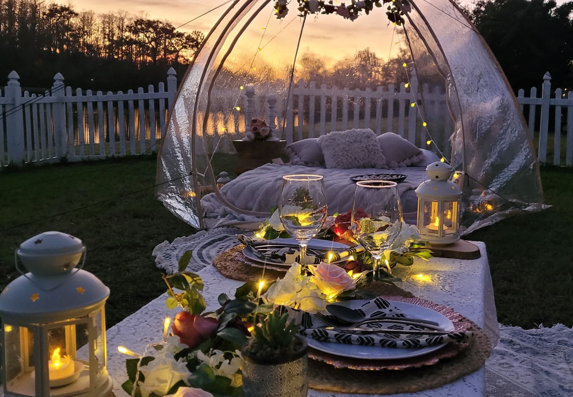 Outdoor Bubble Tent Party