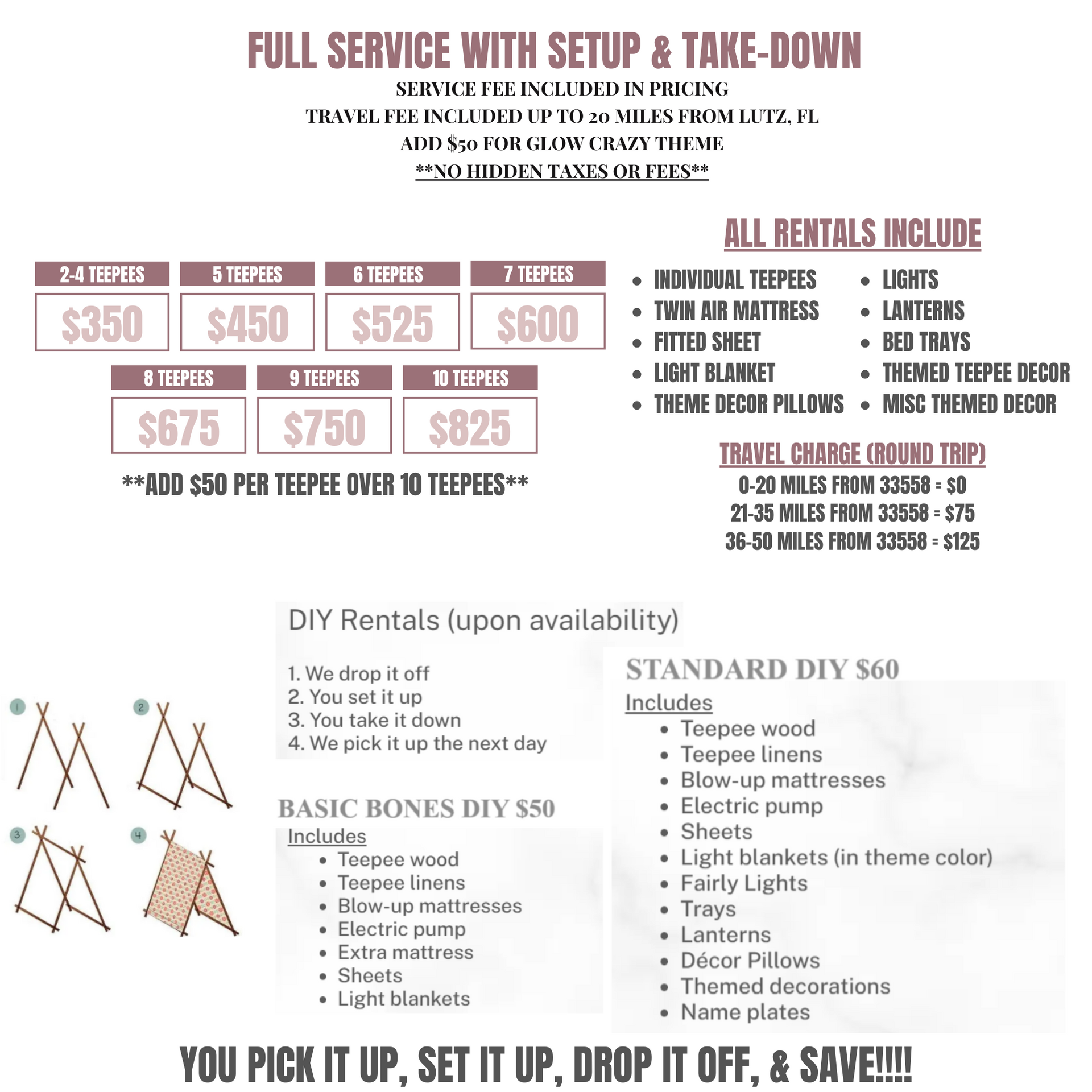Delivery Pricing Sheet