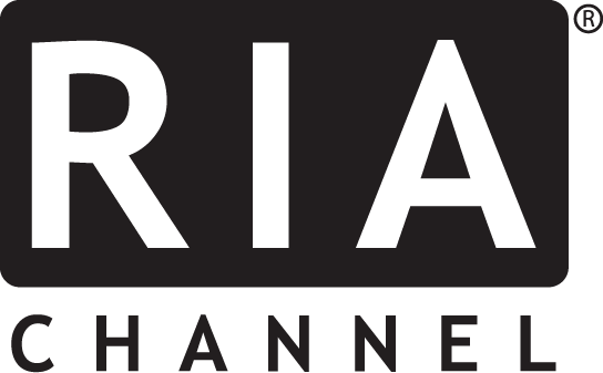 A black and white logo for ria channel