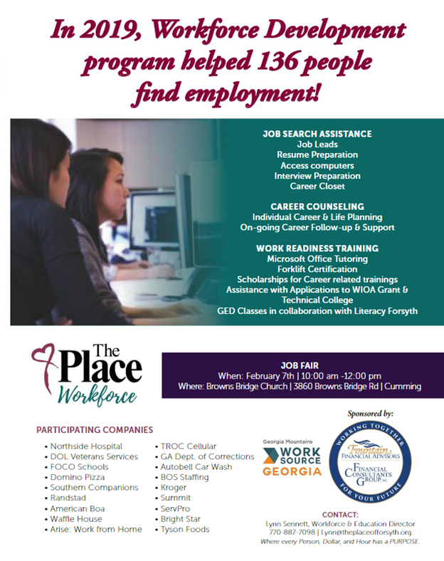 In 2019 , workforce development program helped 136 people find employment