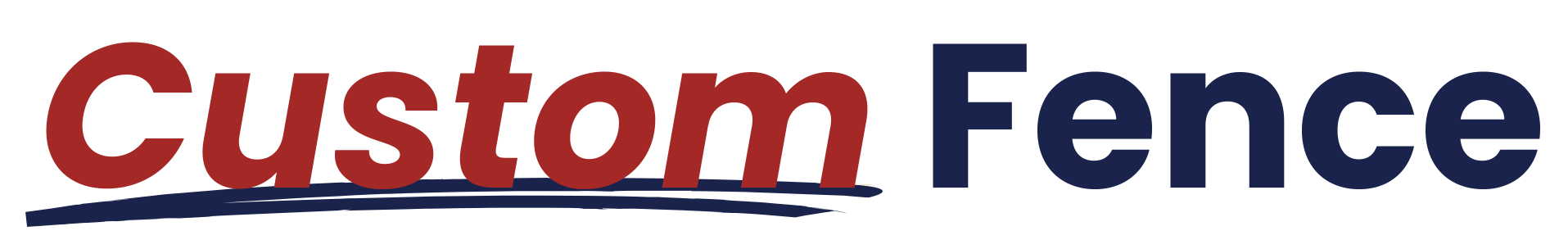 A logo for a company called custom fence