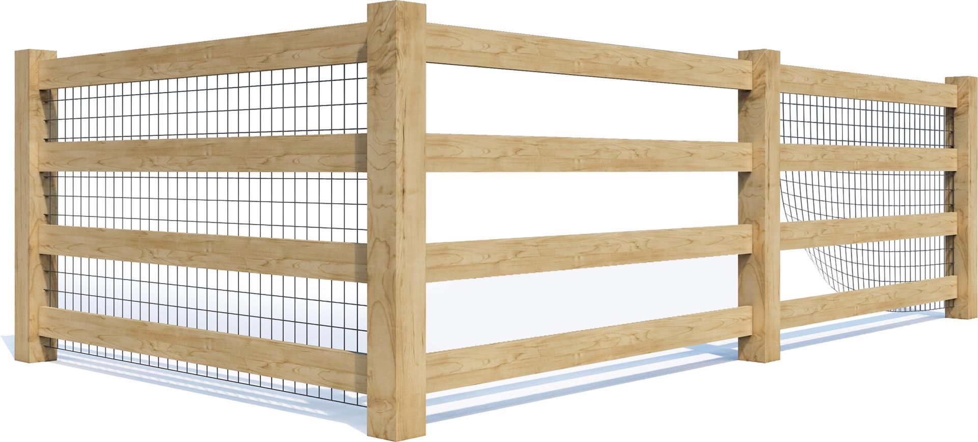 The corner of a wooden building with a white background.