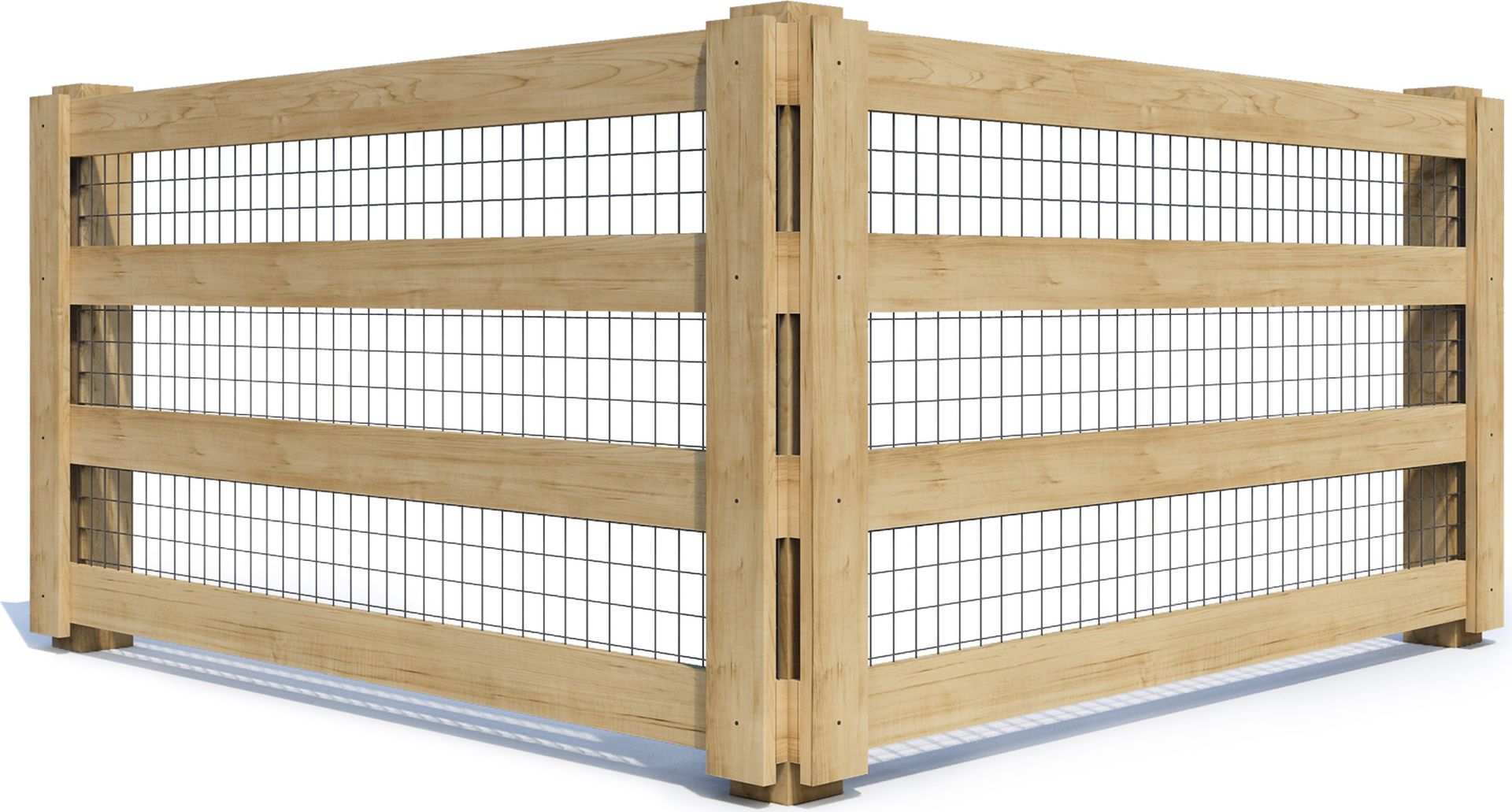 A wooden fence is sitting on a white surface.