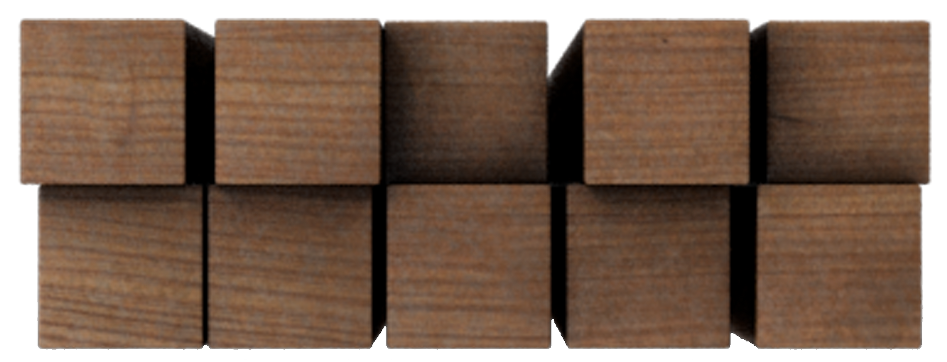 A row of wooden cubes stacked on top of each other