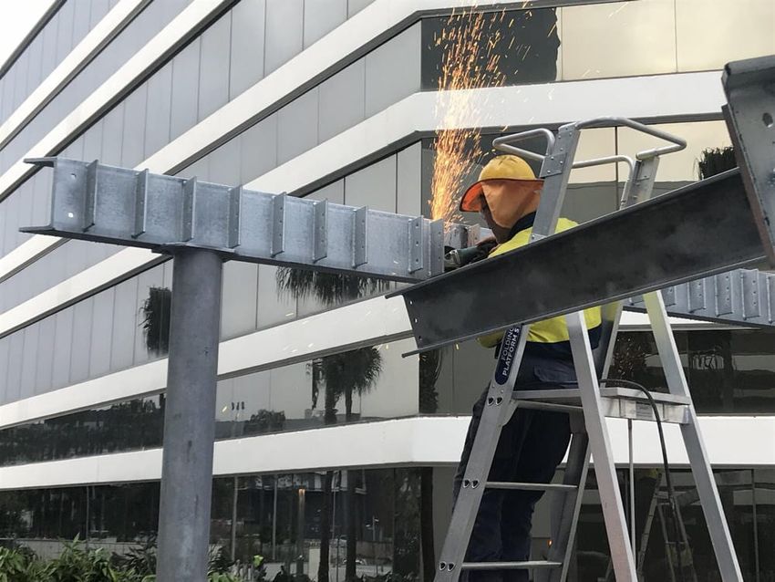 Man on Steel Work — Fabrication in Caloundra, QLD