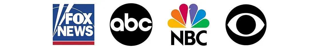 NBC, ABC, CBS, and Fox News Logos