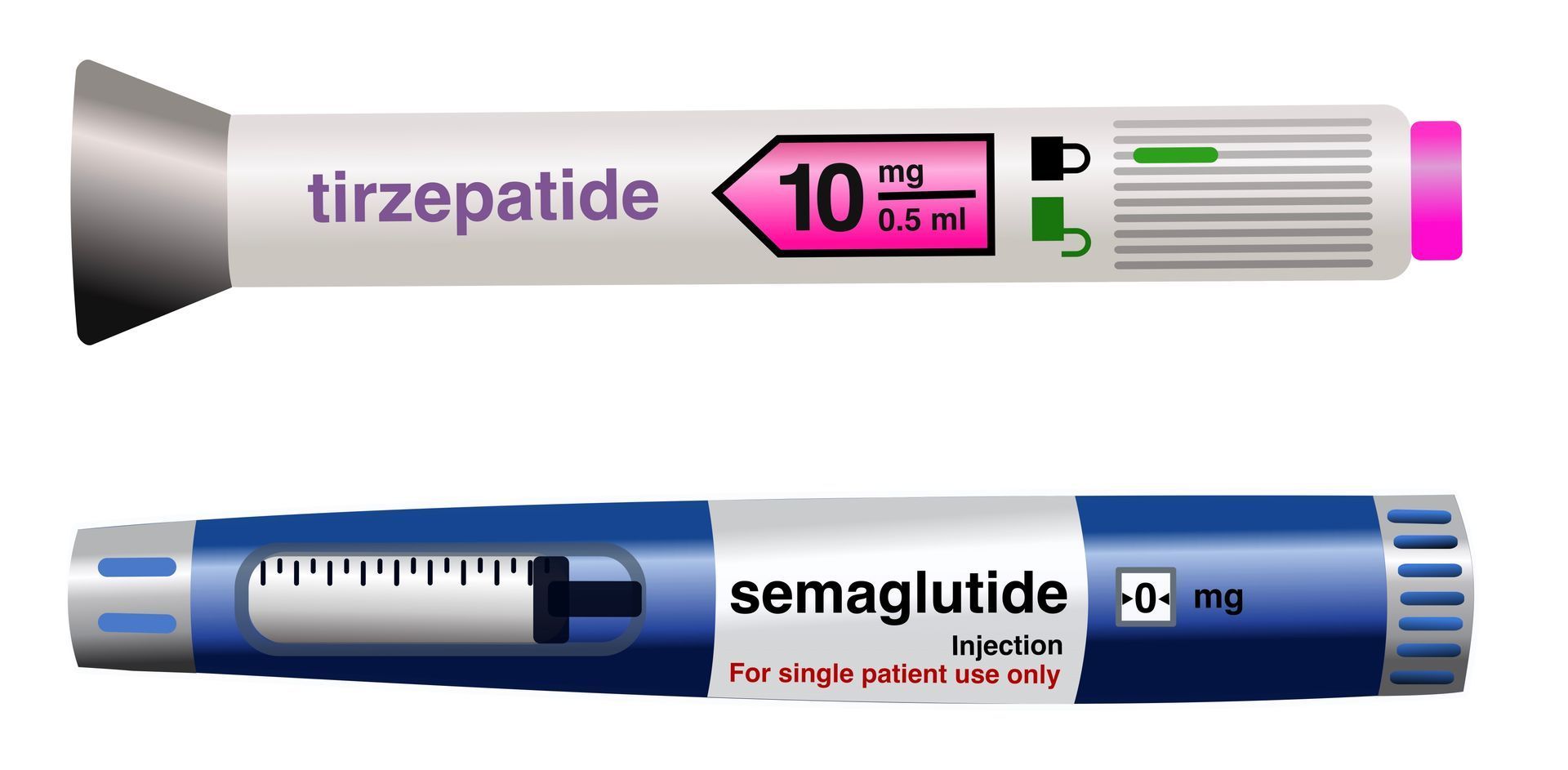 Two pens, one labeled 