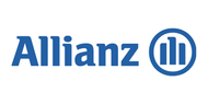 Das Logo der Allianz ist blau und weiß auf weißem Hintergrund.