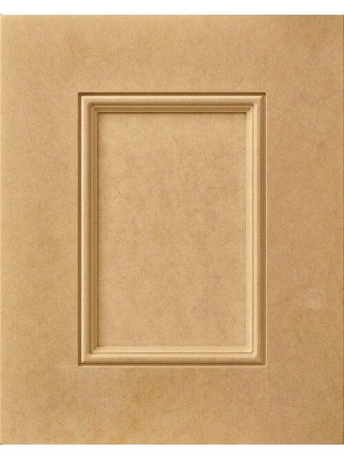 a close up of a wooden cabinet door with a square frame. Athena Profile