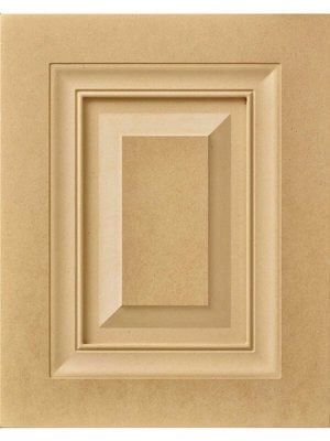 a close up of a wooden cabinet door with a square frame on a white background. Barcelona Profile