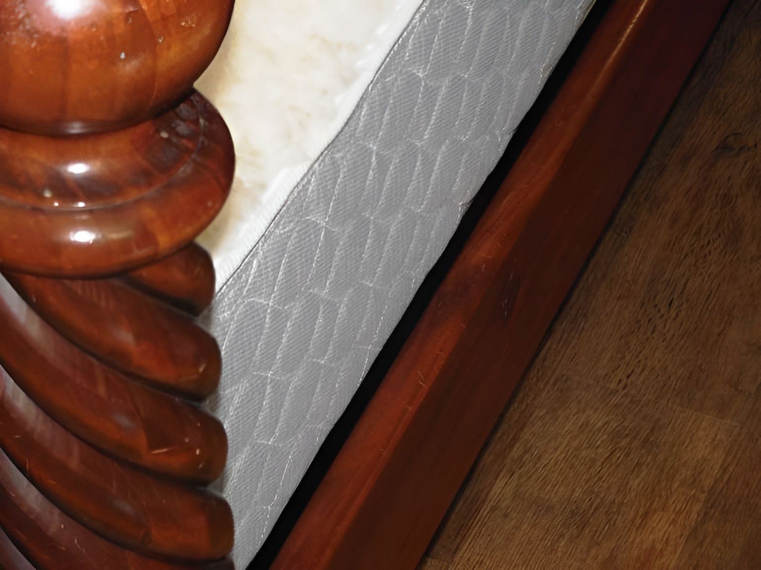 A Wooden Bed Frame with A Mattress — Water Works Waterbeds in Chermside, QLD