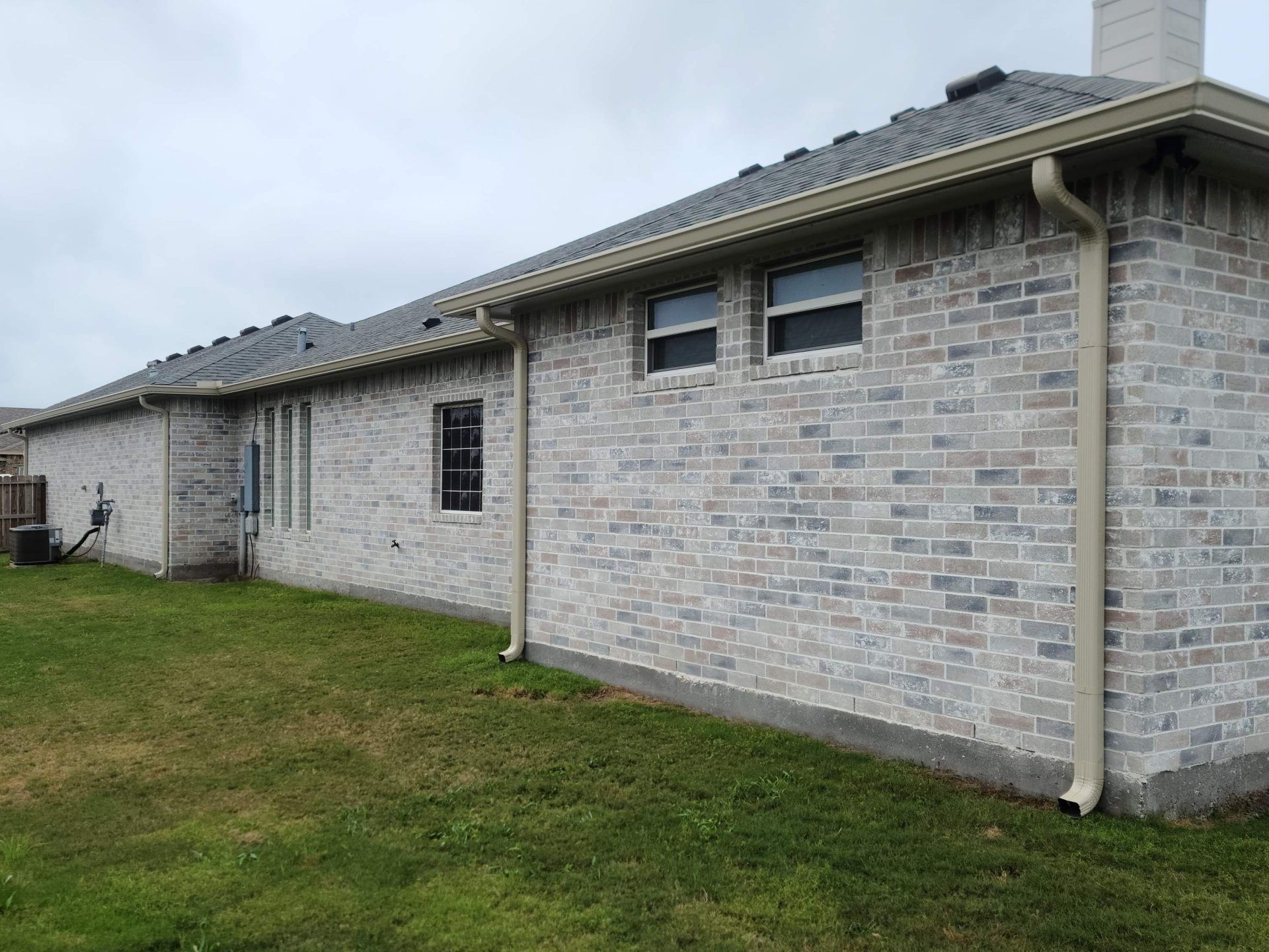 Custom seamless gutters installed on a new build in Edmond, OK. 