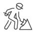 Construction contractor working with sand and gravel icon