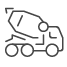 Ready-mixed concrete truck icon