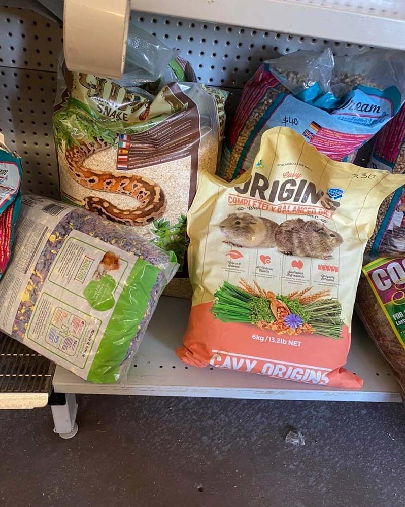 Bags of Pet Food on a Shelf — Jonath’s Animal Kingdom in Salamander Bay, NSW