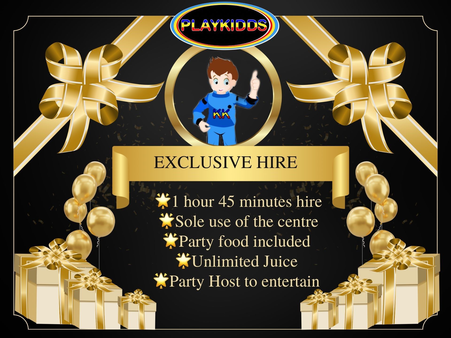Exclusive Hire Party packages at Playkidds in Swinton