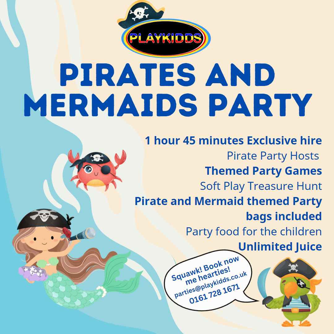 Book your Pirates and Mermaids party right here at Playkidds