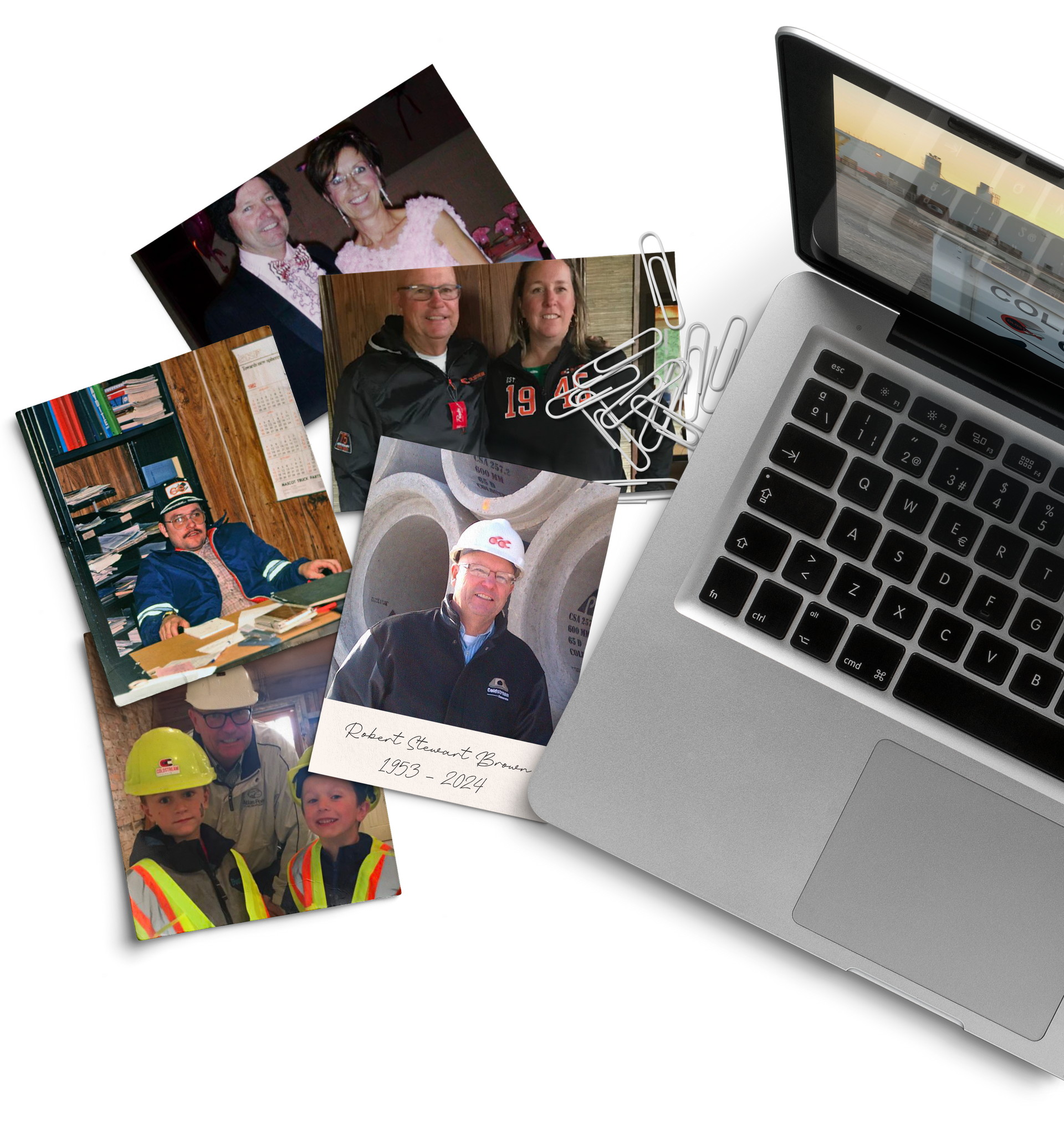 A laptop with a bunch of pictures on it