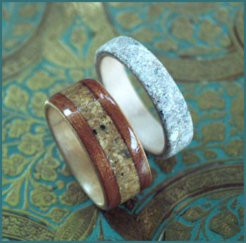 Memorial Rings inlaid with ashes of a beloved.