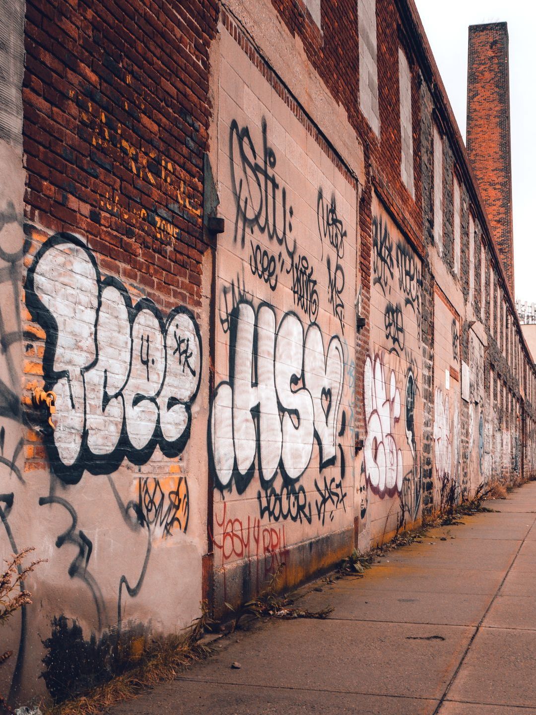 A brick wall with graffiti on it that says free his