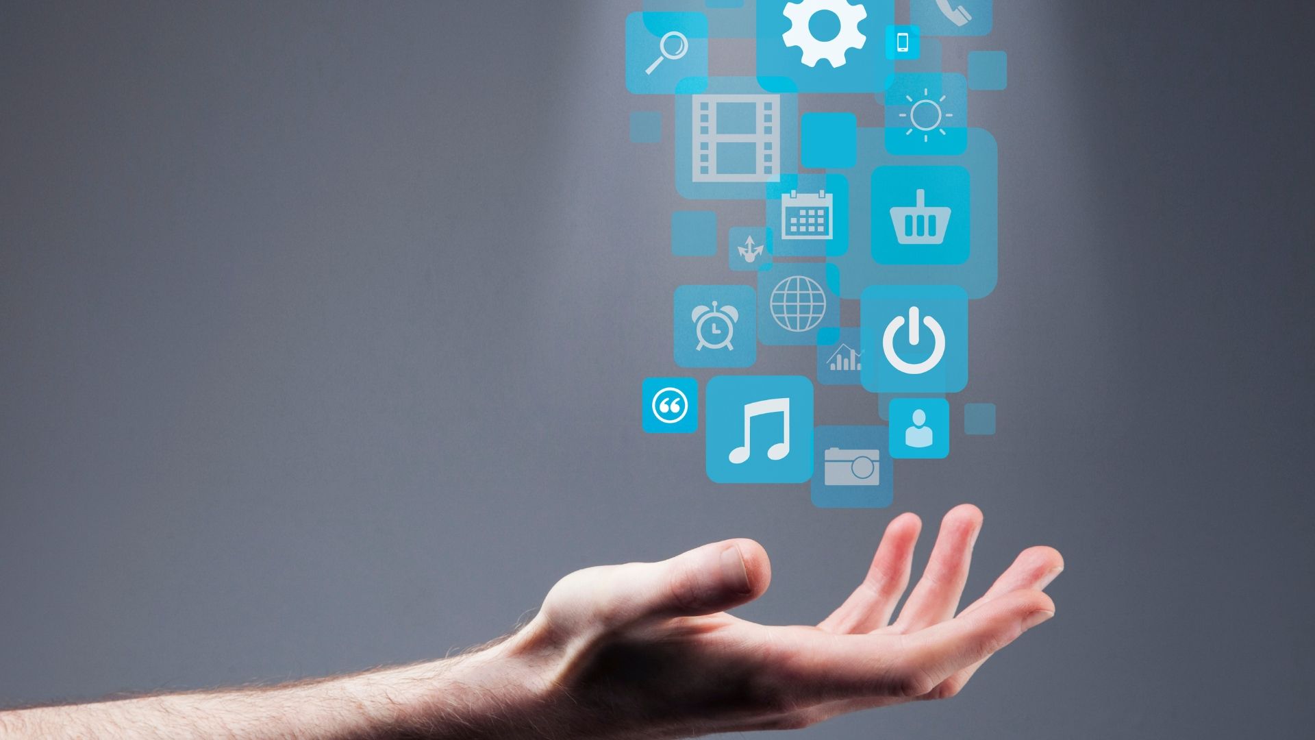 hand with social media