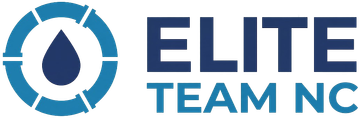Elite Team NC logo in blue and white with a circular droplet icon