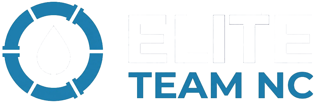 Blue circular logo with white segments and the text “TEAM NC” on a white background