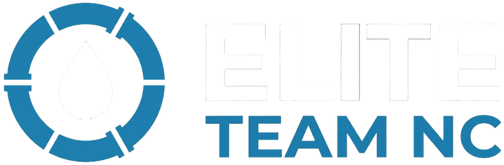 Blue circular logo with white segments and the text “TEAM NC” on a white background