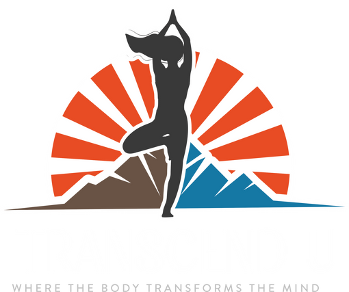 A logo for Transcend U - where the body transforms the mind