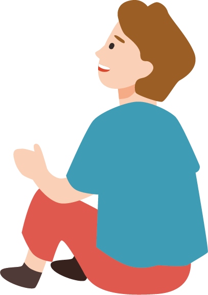 An illustration of a boy smiling.