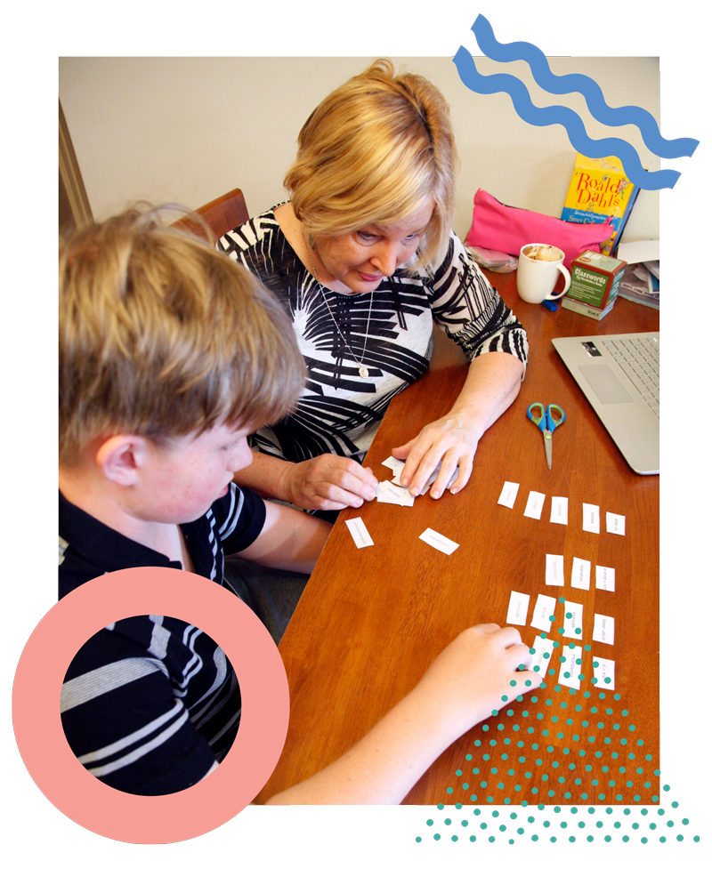 An image of business owner, Jennifer, with a student.