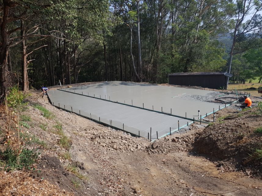 A Concrete Base Is Being Built In The Middle Of A Forest — Turn It Crete in St Georges Basin, NSW