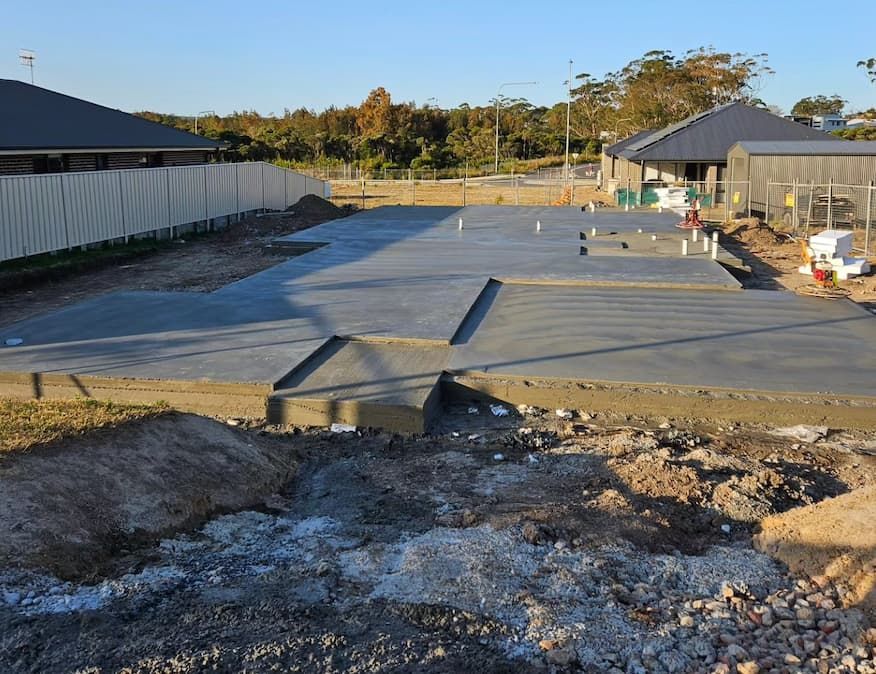 A Construction Site With A Concrete 
 Slab — Turn It Crete in St Georges Basin, NSW