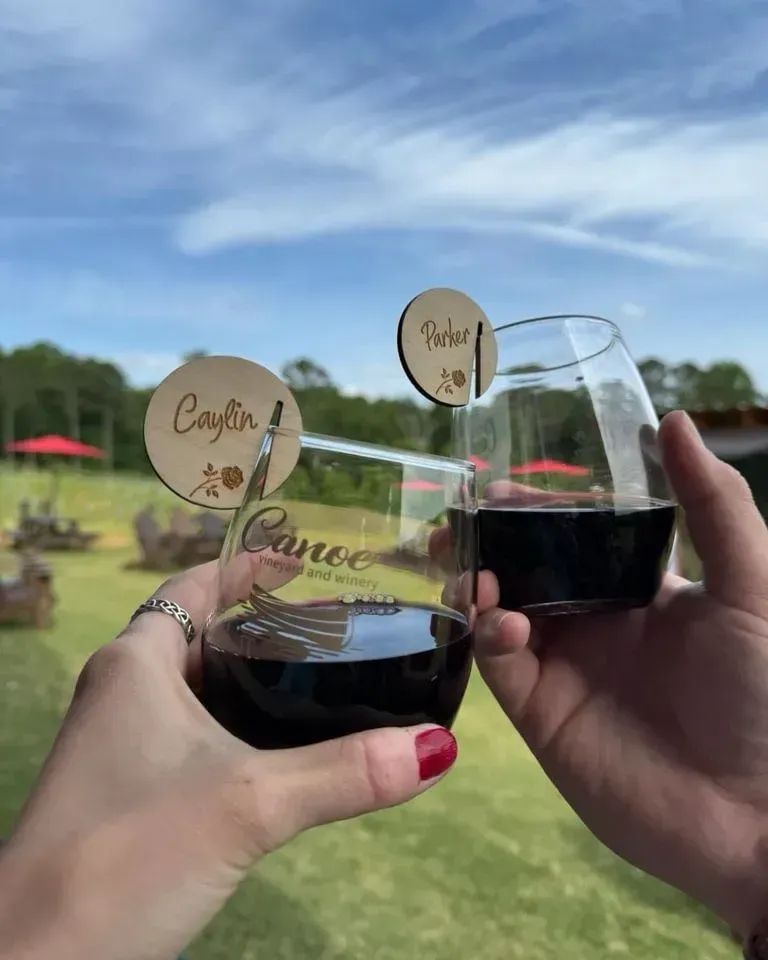 Person Holding a Glass of Wine With Beautiful View of Trees