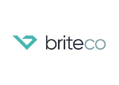 The briteco logo is a blue and white logo with a heart.