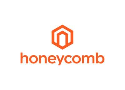 The honeycomb logo is orange and white with a hexagon in the middle.