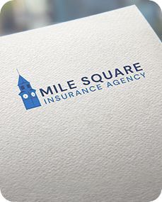 The logo for mile square insurance agency is on a piece of paper.