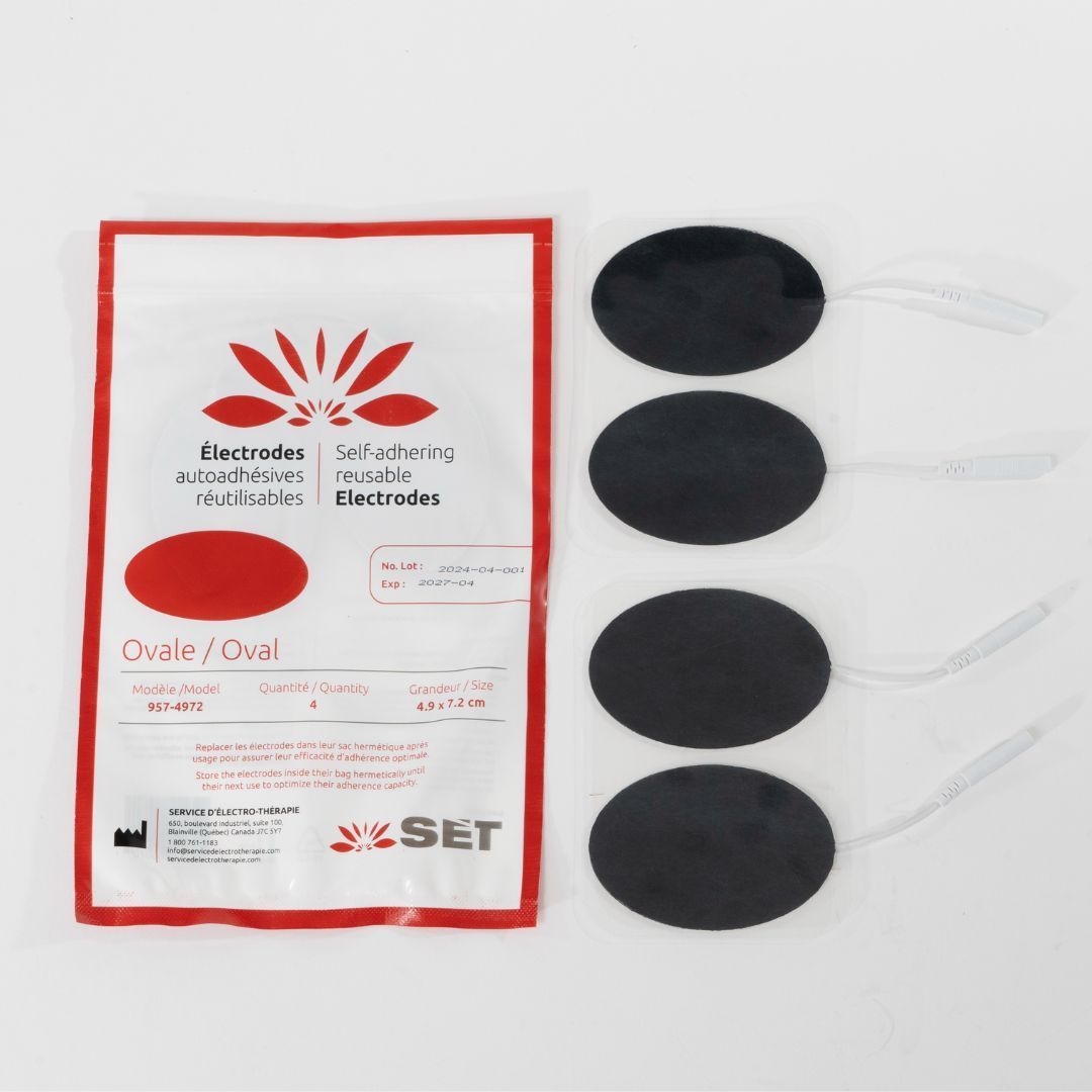 OVAL-SHAPED REUSABLE SELF-ADHESIVE ELECTRODES