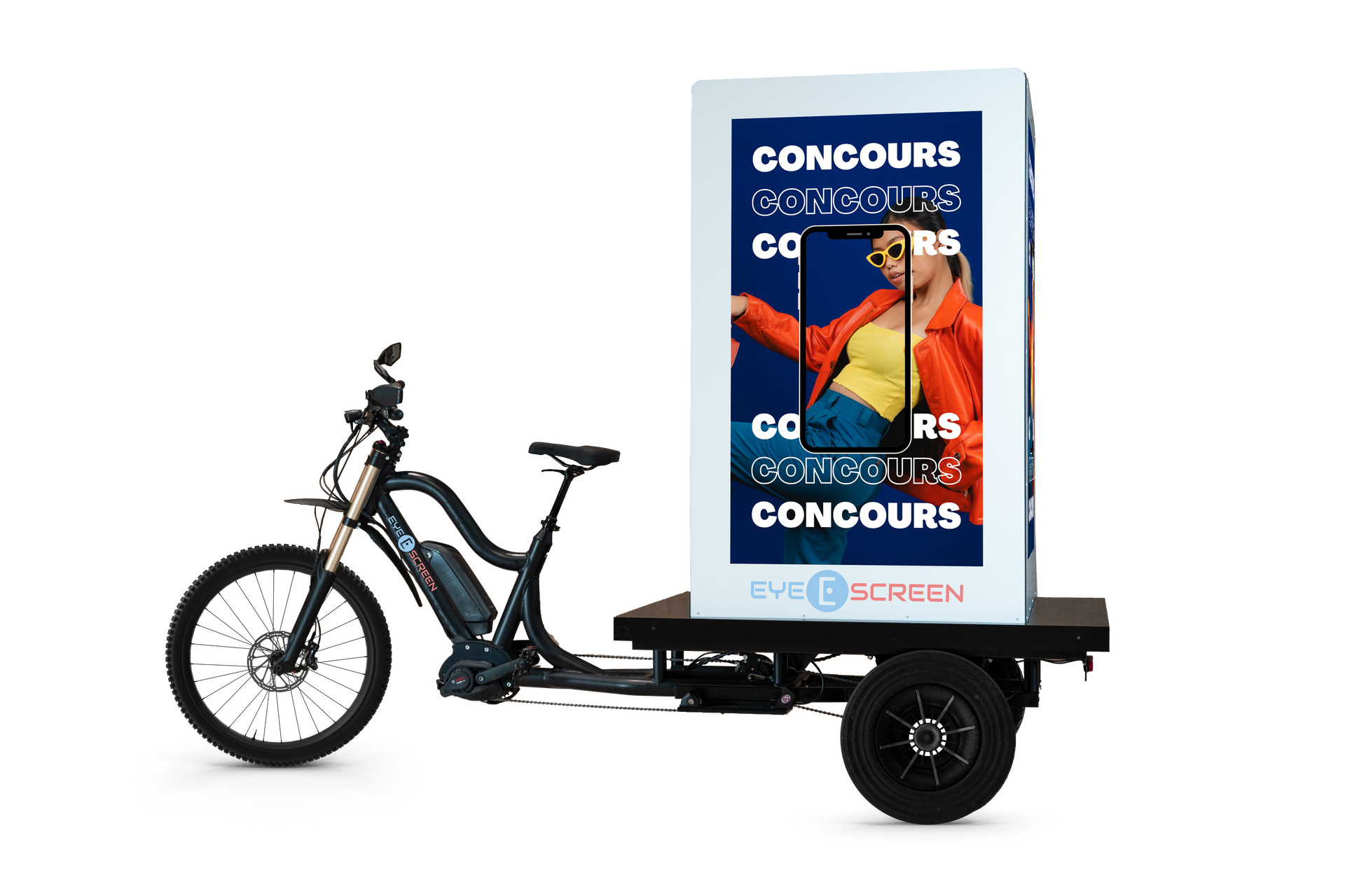 TriAd - vélos publicitaires avec des écrans haute définition pour des actions DOOH mobile en Belgique 