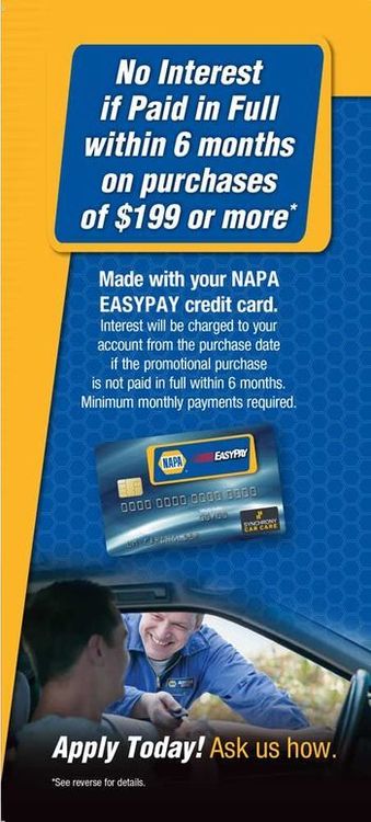 Apply Today NAPA EasyPay