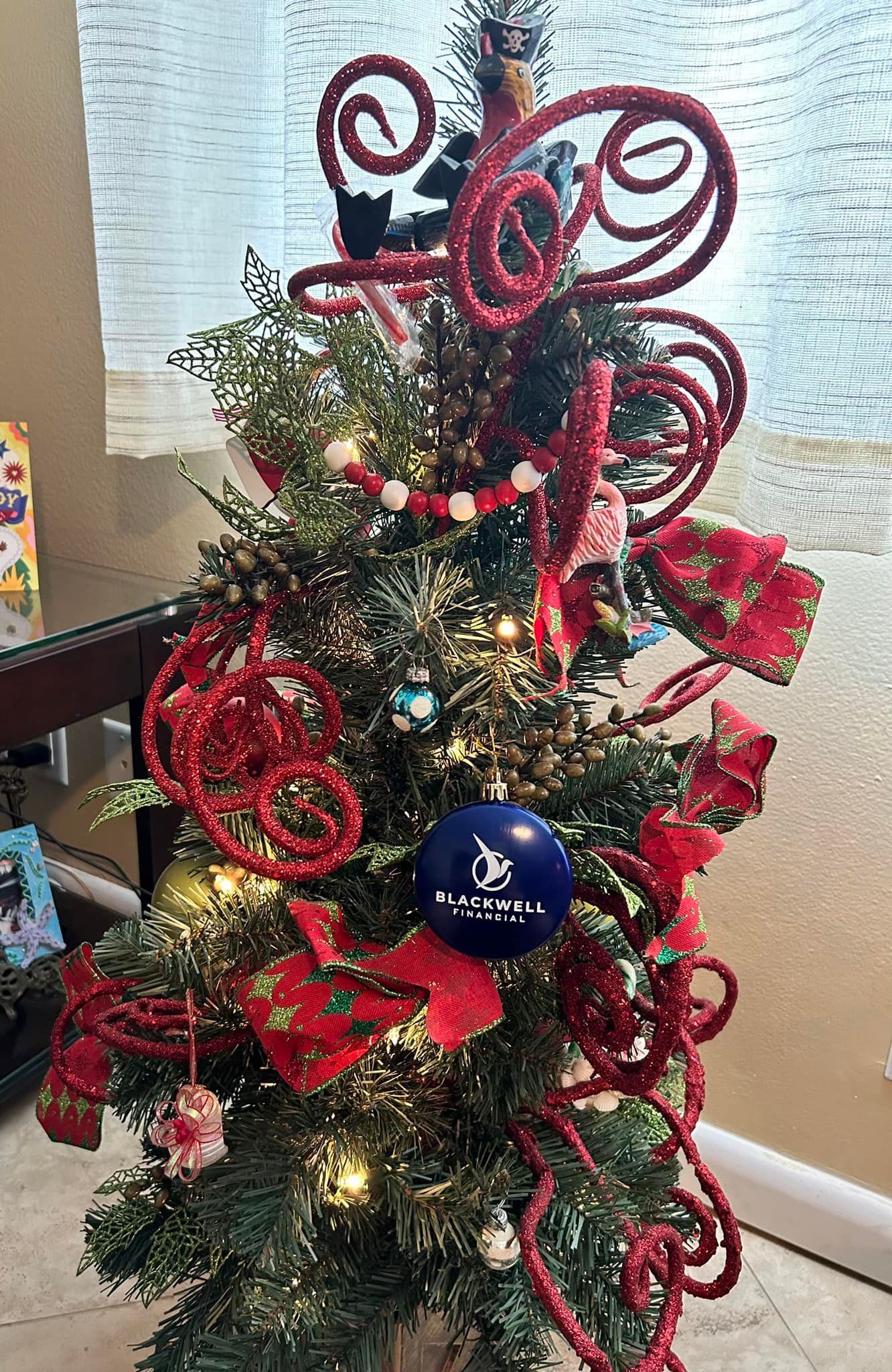 Client Christmas tree with Blackwell ornament