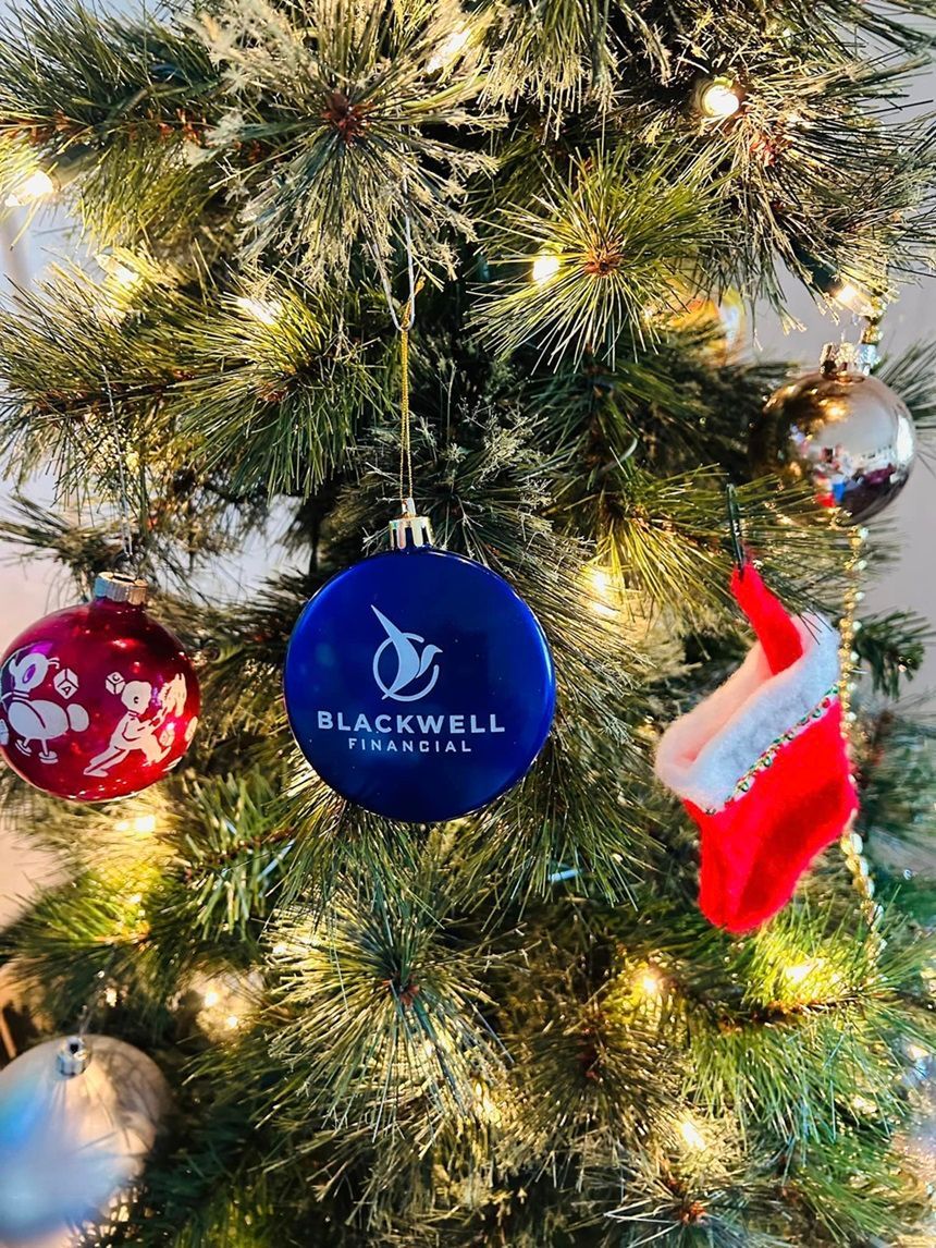 Client Christmas tree with Blackwell ornament