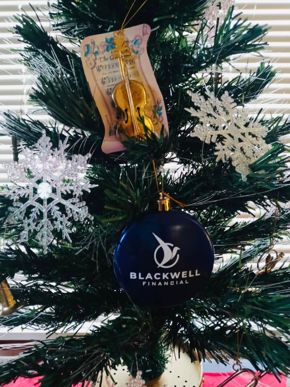 Client Christmas tree with Blackwell ornament